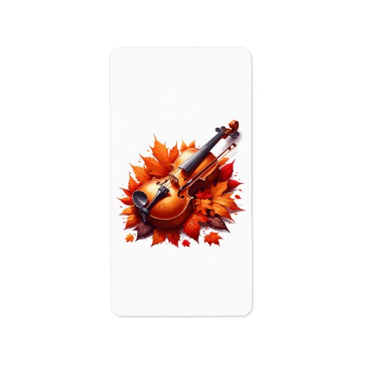 Étiquette Violon dans le lit de feuilles (Devant)