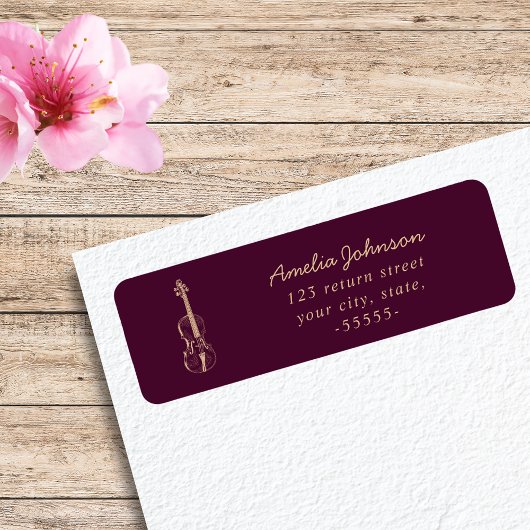 Étiquette Violon Élégant Script Musique Enseignant Moderne