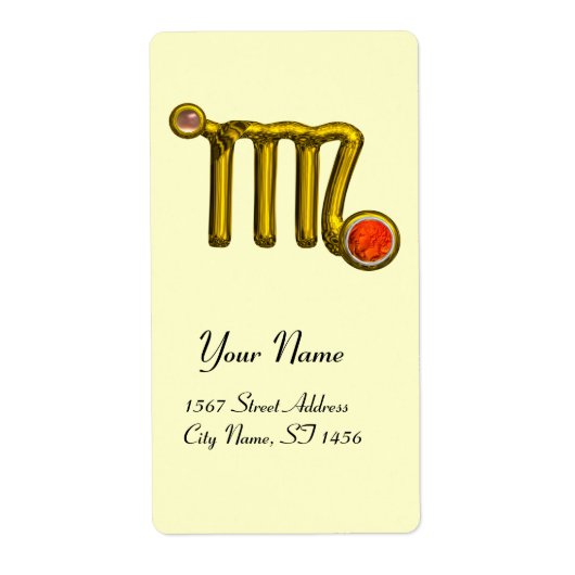 Étiquette VIRGO ZODIAC ANNIVERSAIRE Gray orange Agate (Devant)