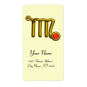 Étiquette VIRGO ZODIAC BIRTHDAY Orange Grey Agate