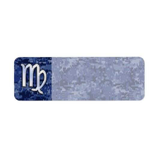 Étiquette Virgo Zodiac Connexion Navy Camo numérique bleu (Devant)