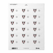 Étiquette Visage de badger mignon (Feuille entière)