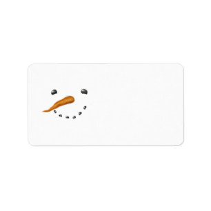 ÉTIQUETTE VISAGE DE BONHOMME DE NEIGE