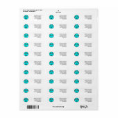 Étiquette Visage drôle - Cyan Blue (Feuille entière)