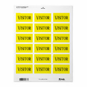 Étiquette visiteur (Feuille entière)