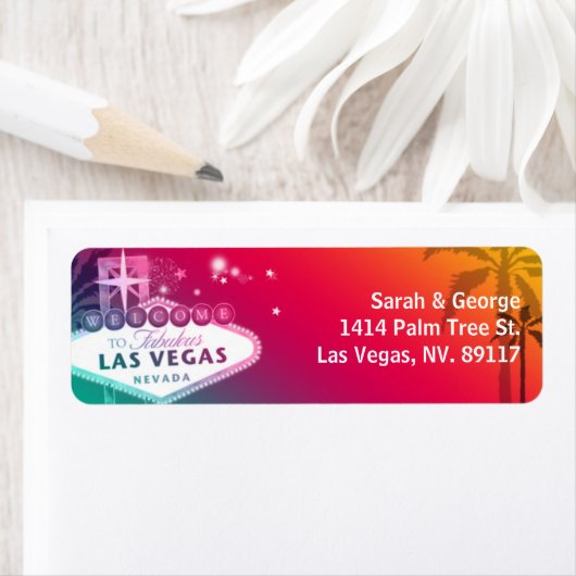 Étiquette Viva Las Vegas Glam Adresse du Mariage (En situation)