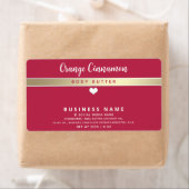 Étiquette Viva magenta Simple produit de coeur blanc moderne (En situation)