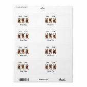 Étiquette Vivre Amour Singe (Feuille entière)