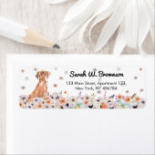 Étiquette Vizsla Hongrois Chien avec lunettes encadrées noir (En situation)