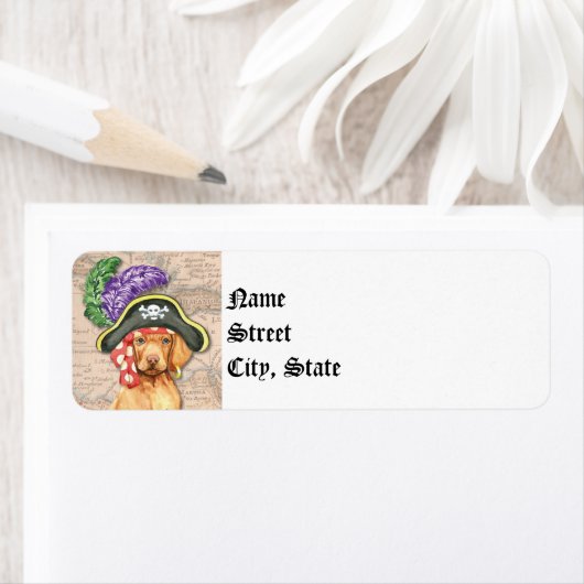 Étiquette Vizsla Pirate (En situation)