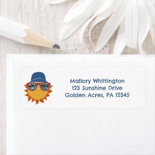 Étiquette Voici le Fils Baby Boy Shower (En situation)