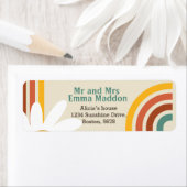 Étiquette Voici le soleil Retro Baby shower Invitation (En situation)