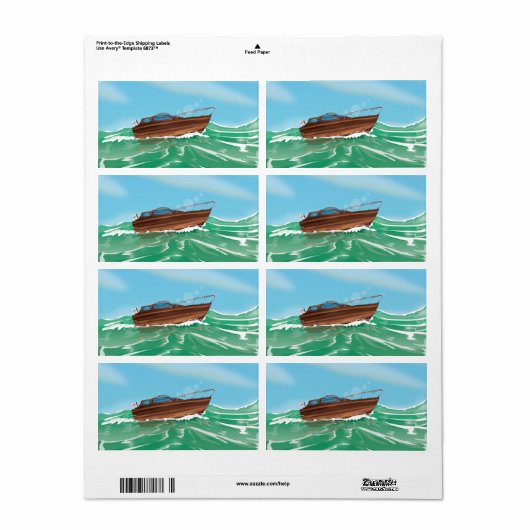 Étiquette Voilier classique (Feuille entière)