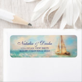 Étiquette Voilier & Mer | Adresse de retour du Mariage nauti (En situation)