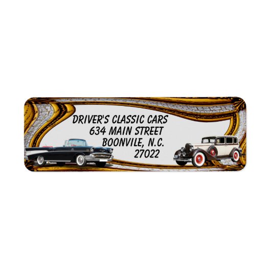 ÉTIQUETTE VOITURE CLASSIQUE (Devant)