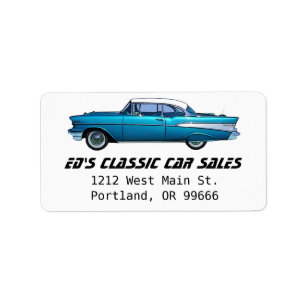 Étiquette Voiture classique Chevy 1957 BelAire