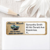 Étiquette Voiture classique de 60e anniversaire (En situation)