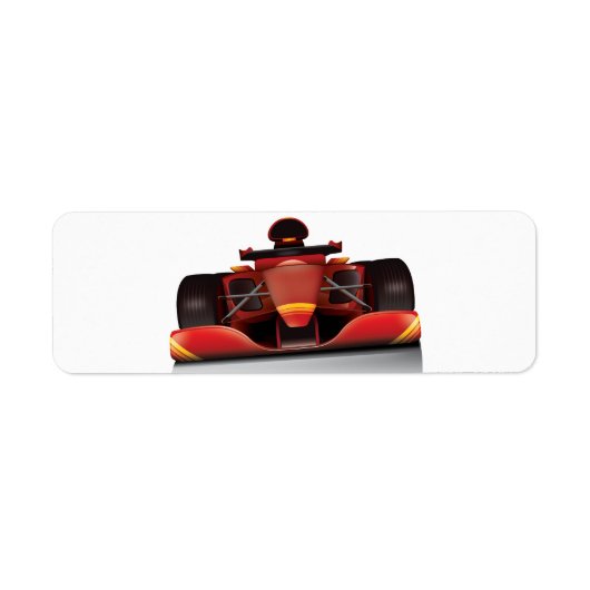 Étiquette Voiture de course rouge (Devant)
