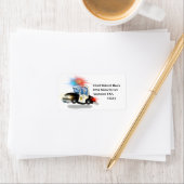 Étiquette Voiture de la police de dessin (En situation)