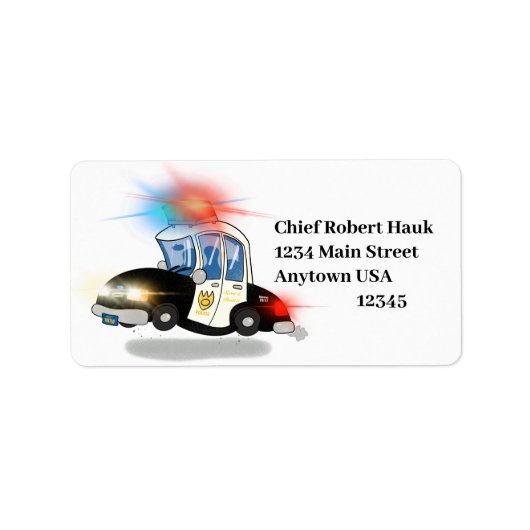 Étiquette Voiture de la police de dessin (Devant)