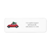 Étiquette Voiture rétro avec Arbre (Devant)