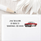 Étiquette Voiture Rétro En Blanc (En situation)