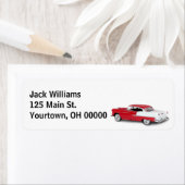 Étiquette Voiture Rétro En Blanc (En situation)