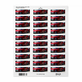 Étiquette Voiture rouge classique (Feuille entière)