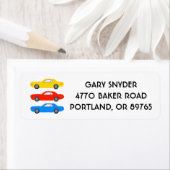 Étiquette Voitures de Muscle Classiques Illustré Mailing Vin (En situation)