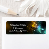 Étiquette Vol de libellule verte lumineuse (En situation)