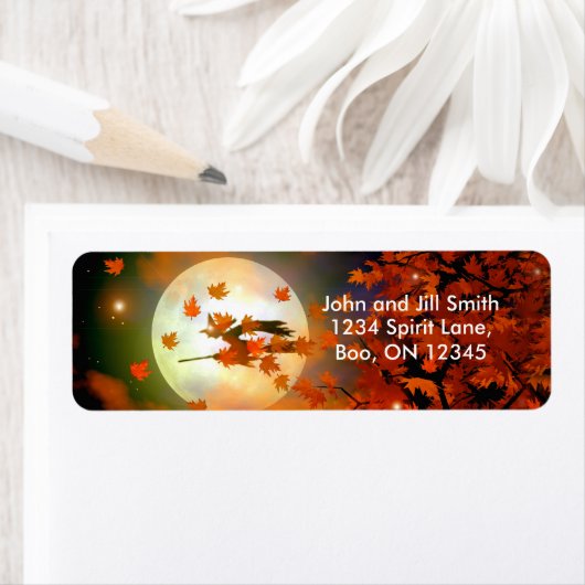 Étiquette Vol Halloween Witch (En situation)