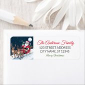 Étiquette Vol Père Noël Sleigh Reindeer Adresse de retour Ét (En situation)