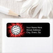 Étiquette Volleyball ; Rouge (En situation)