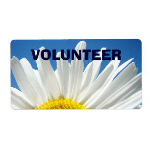 Étiquette VOLUNTEER Name Tags stickerr Labels Daisy Floral