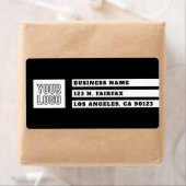 Étiquette Vos bandes géométriques du logo | Noir et blanc (En situation)