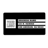 Étiquette Vos bandes géométriques du logo | Noir et blanc (Devant)