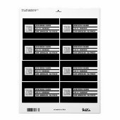 Étiquette Vos bandes géométriques du logo | Noir et blanc (Feuille entière)