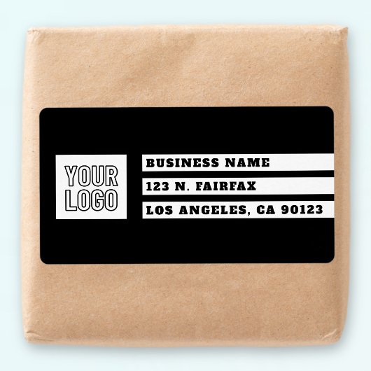 Étiquette Vos bandes géométriques du logo | Noir et blanc