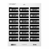 Étiquette Vos bandes géométriques du logo | Noir et blanc (Feuille entière)