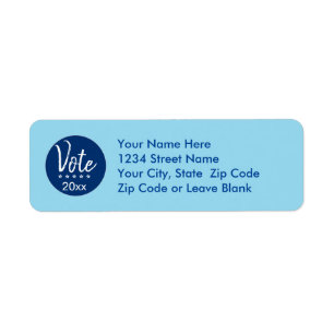 Étiquette Vote 2022 Élection Cinq étoiles bleu non-partisan