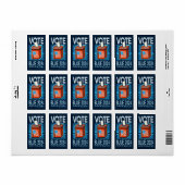 Étiquette Vote Bleu 2024 Bulletin de vote Élection président (Feuille entière)