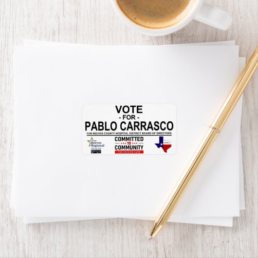 Étiquette Vote pour Pablo Carrasco (En situation)