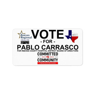 Étiquette Vote pour Pablo Carrasco