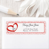 Étiquette Votre adresse | Red Open Valentine's Heart Motif (En situation)