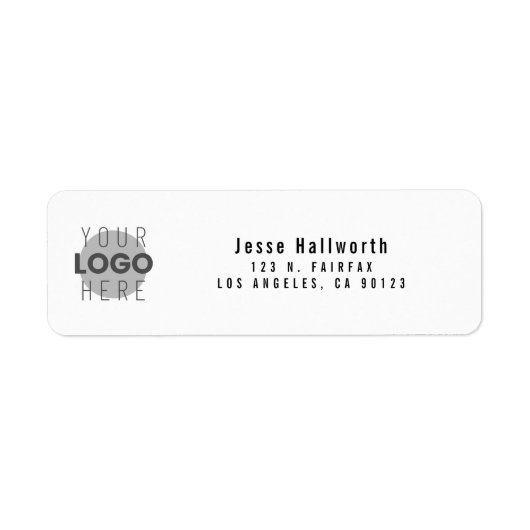 Étiquette Votre logo | Adresse de retour simple moderne (Devant)