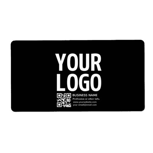 Étiquette Votre logo avec code QR et texte modifiables (Devant)