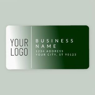 Étiquette Votre logo & blanc & vert de forêt Adresse de reto