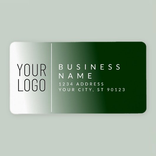 Étiquette Votre logo & blanc & vert de forêt Adresse de reto
