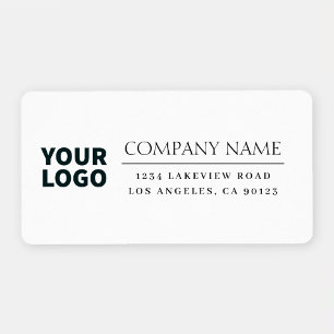 Étiquette Votre logo   Classique moderne blanc & noir