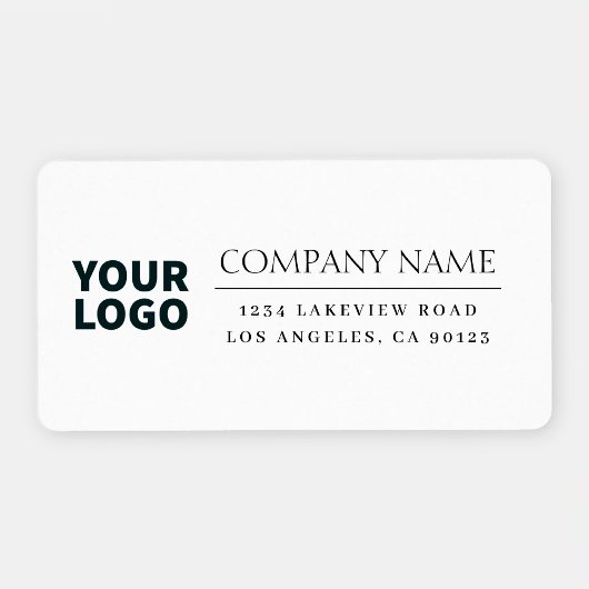 Étiquette Votre logo | Classique moderne blanc & noir